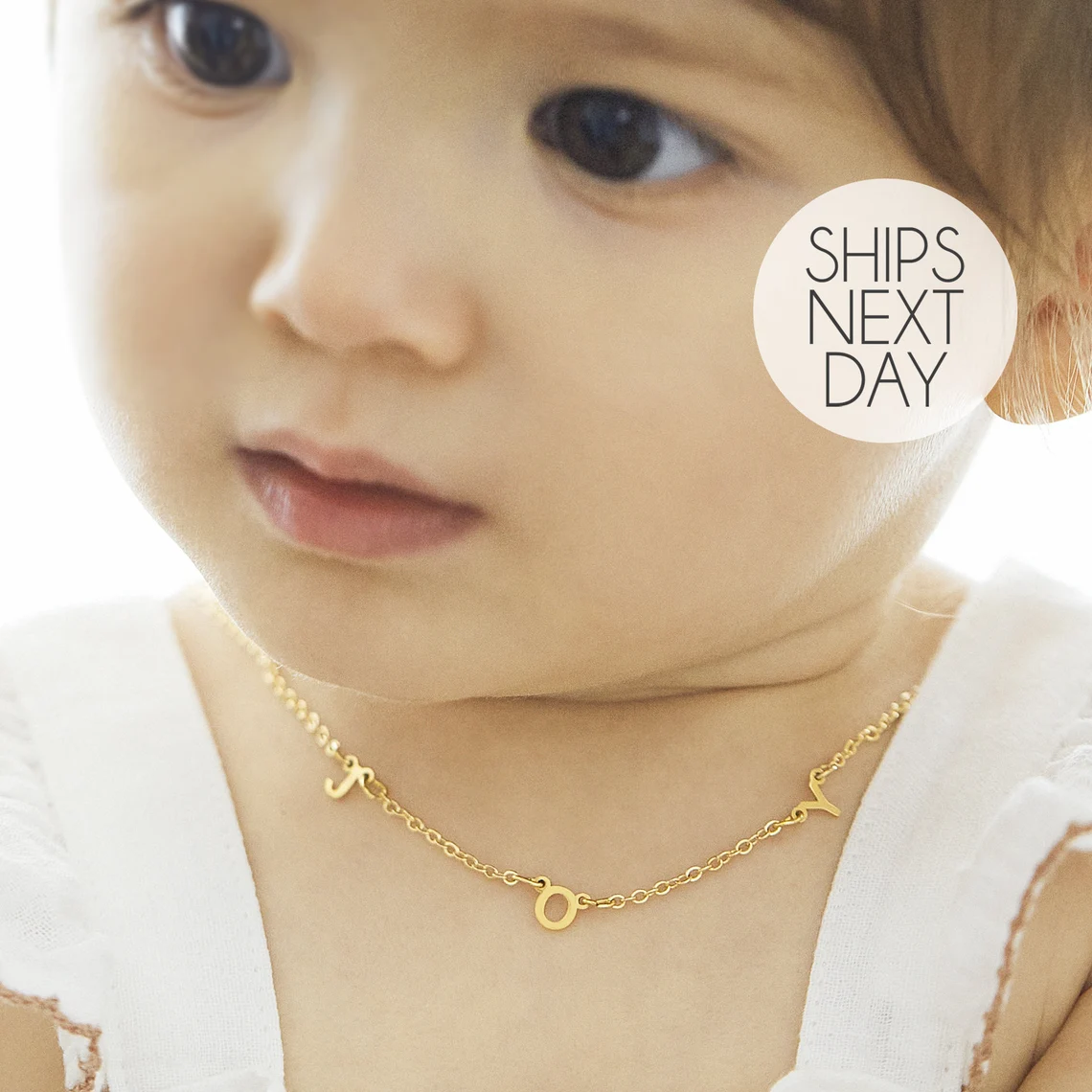 Birth Flower Necklace - Baby Girl Gift Personalized Flower Girl