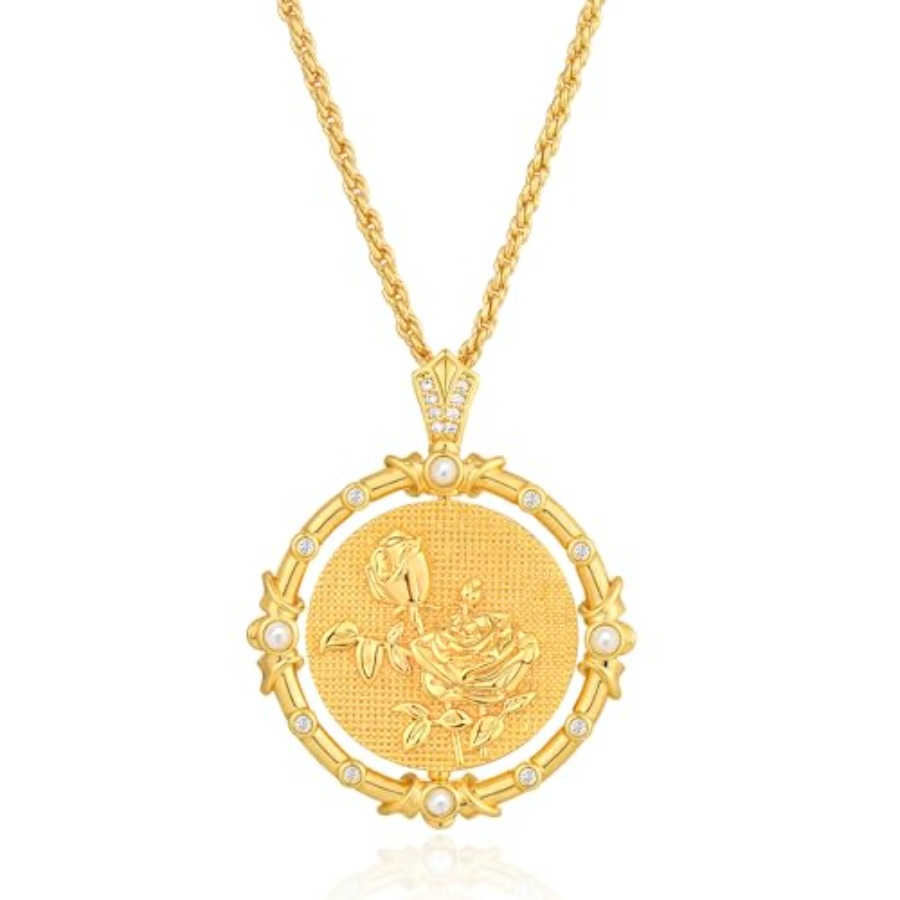 Birth Flower Necklace - Fettero Gold Necklace for Women Birth