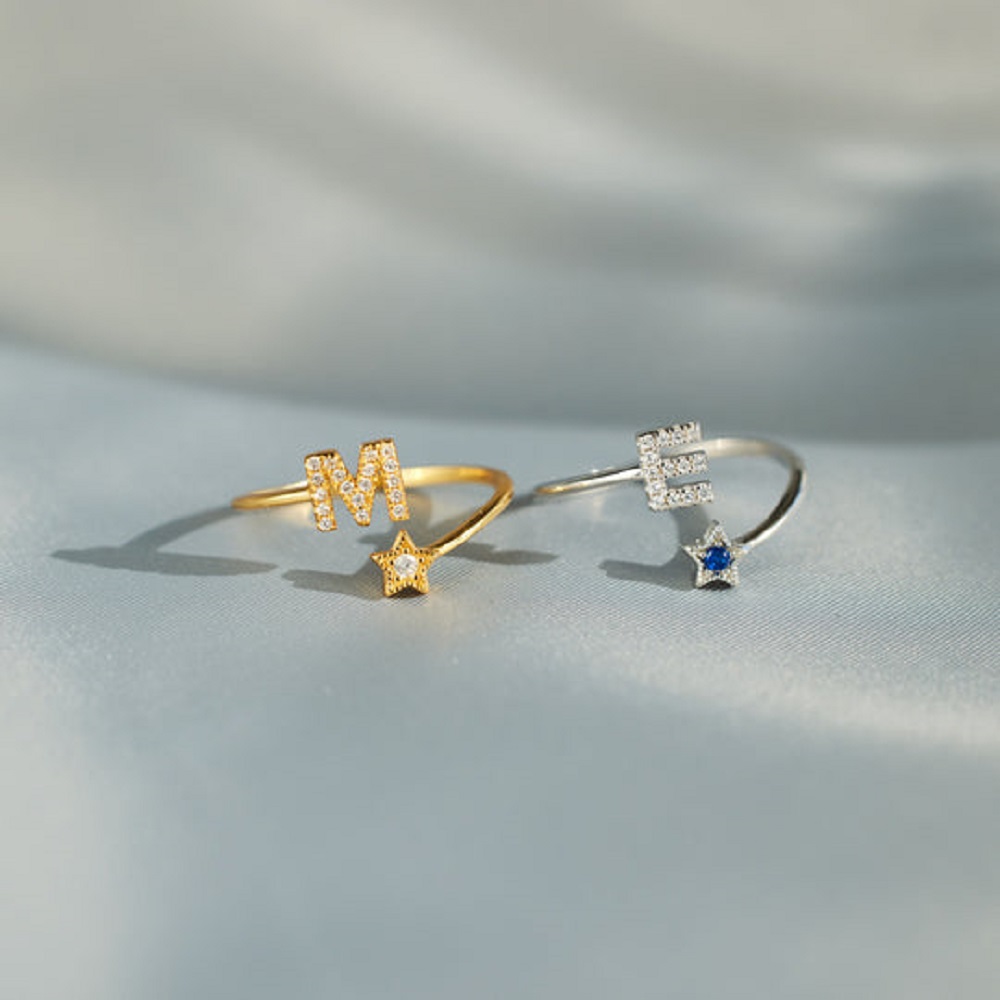 Initial Ring Custom - YOU WERE BORN TO SHINE INITIAL&BIRTHSTONE