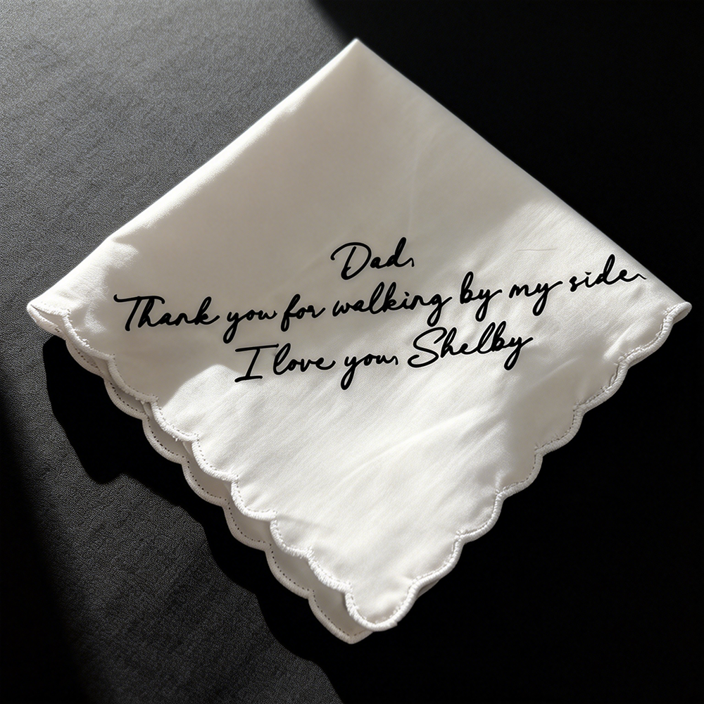 Personalised Candle Label - 1pcs Personalized Text Wedding Handkerchief Bridal
