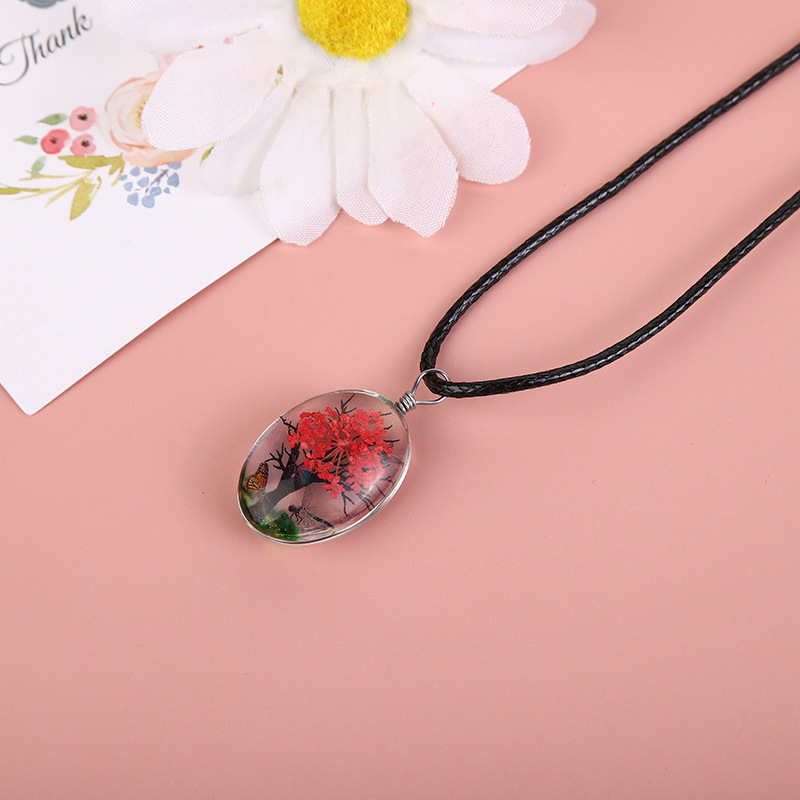 Real Dried Flower Baby's Breat - Birth Flower Necklace 评论和价格