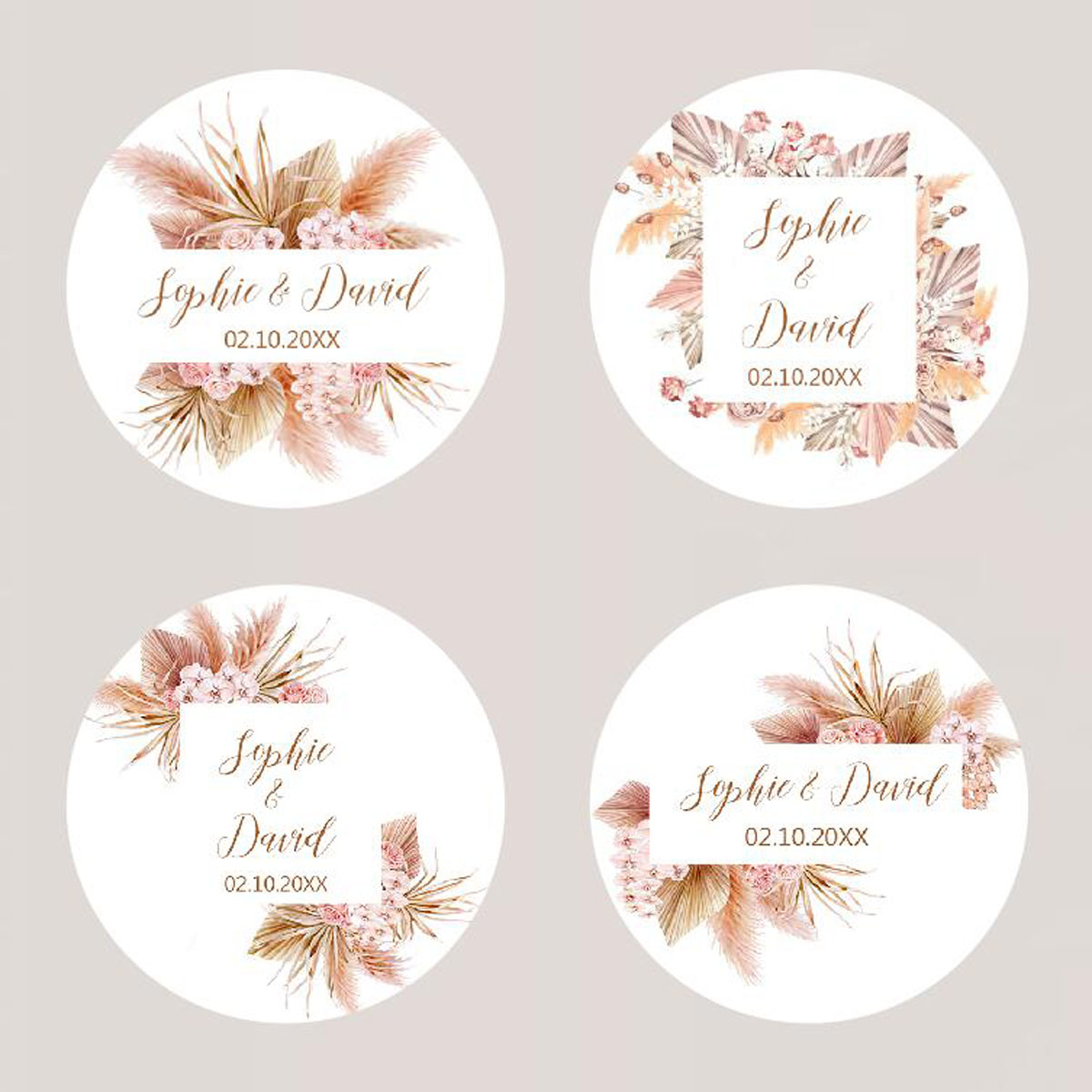 96Pcs Pampas Grass Stickers fo - Personalised Candle Label 评论和价格