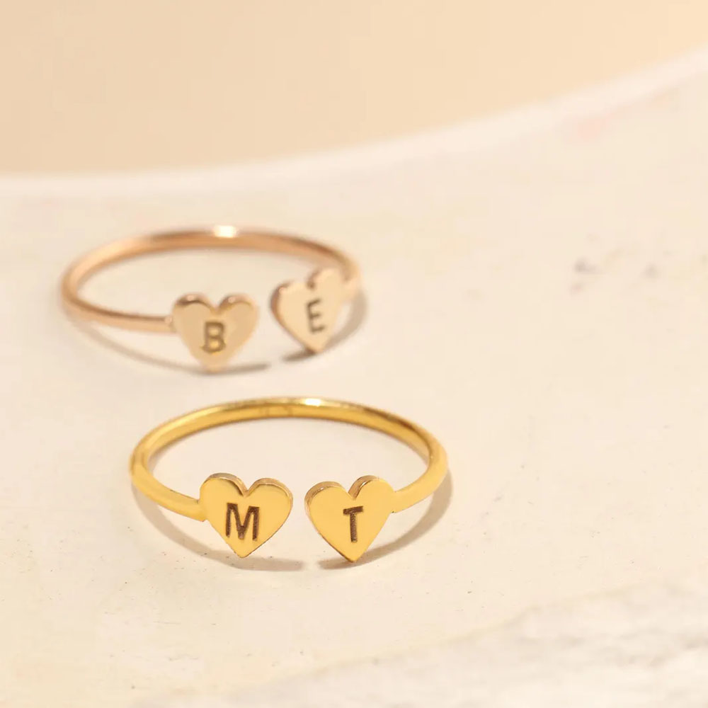 COOLTIME Custom Heart Initial  - Initial Ring Custom 评论和价格