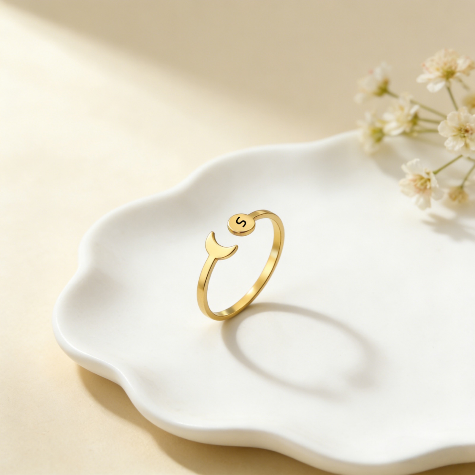 Customized Name A-Z Initial Re - Initial Ring Custom 评论和价格
