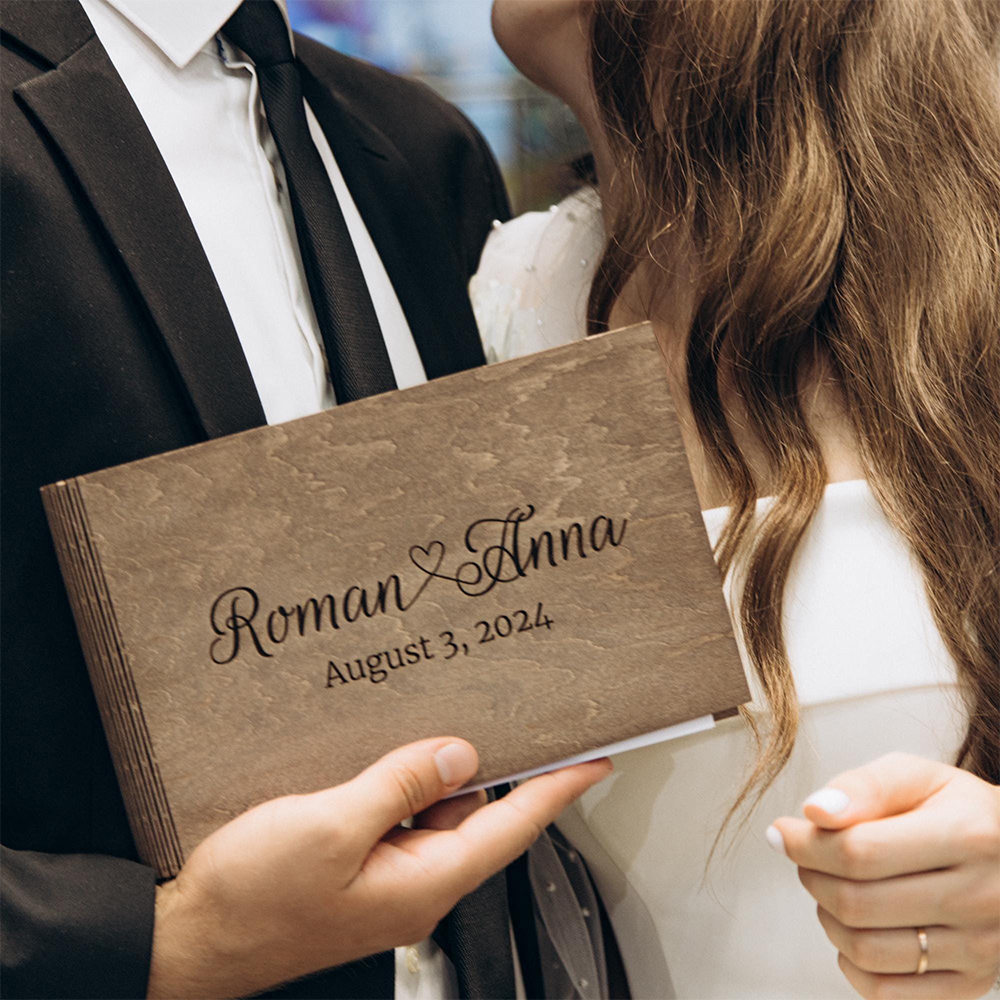 Personalized Wooden GuestBook  - Custom Photo Book 评论和价格