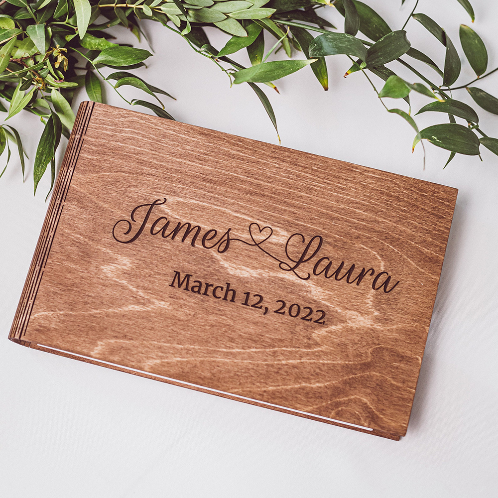 Personalized Wooden GuestBook  - Custom Photo Book 评论和价格