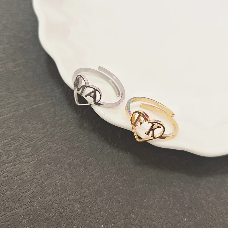 Custom Hollow Name Initials Ri - Initial Ring Custom 评论和价格