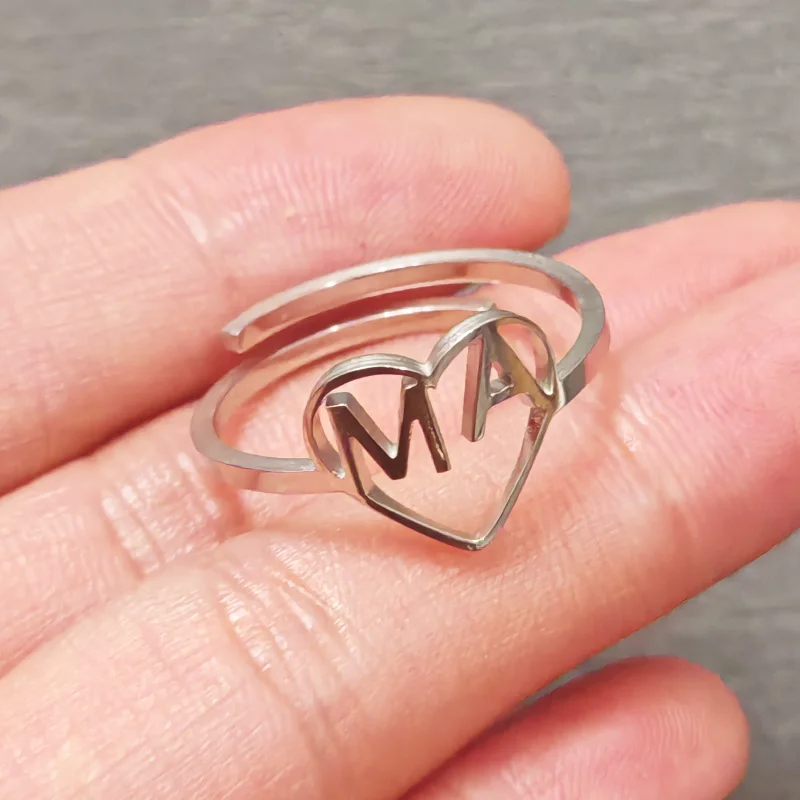 Custom Hollow Name Initials Ri - Initial Ring Custom 评论和价格