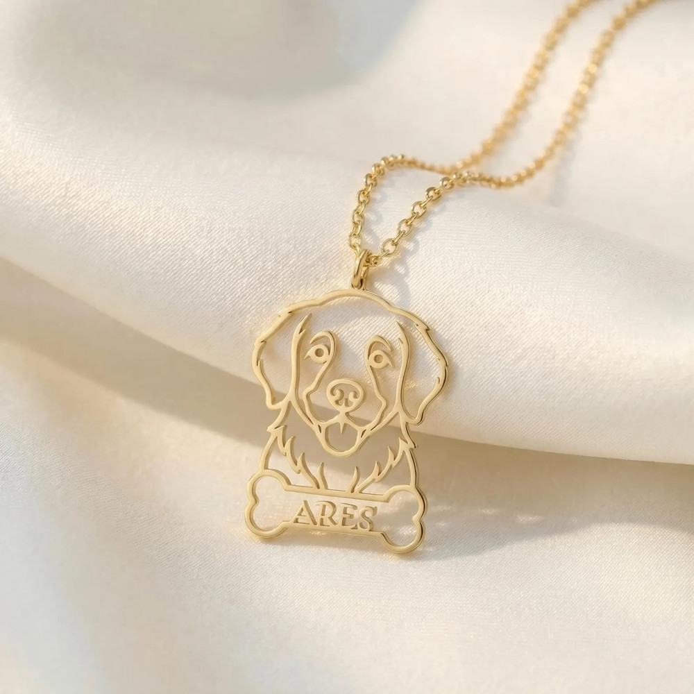 Personalized Custom Dog Breed  - Birth Flower Necklace 评论和价格