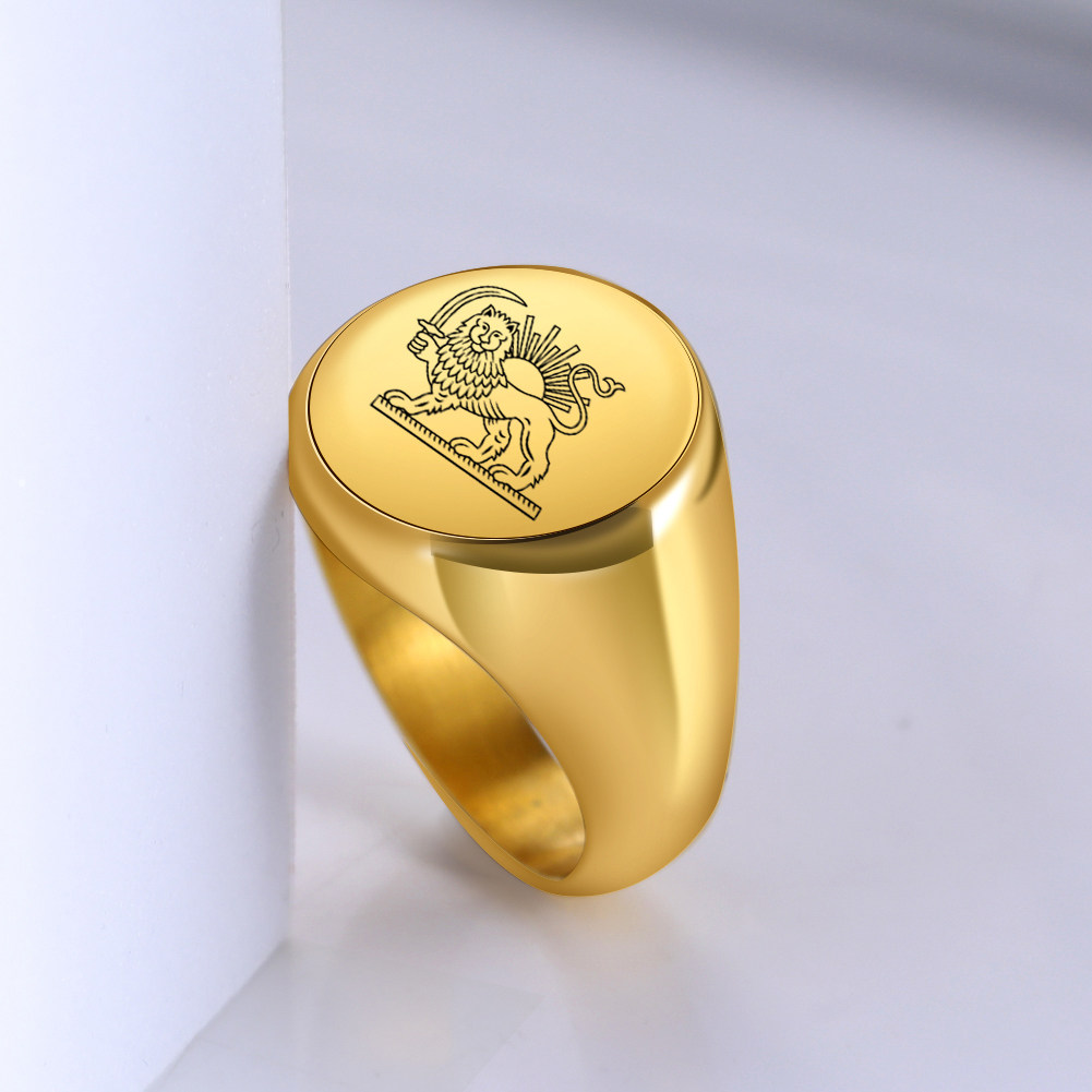 Iran Lion and Sun Finger Ring  - Initial Ring Custom 评论和价格