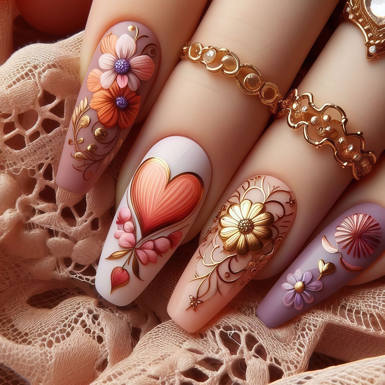 24pcs/set 3D fake nails for wo - Pressed Flower Art 评论和价格