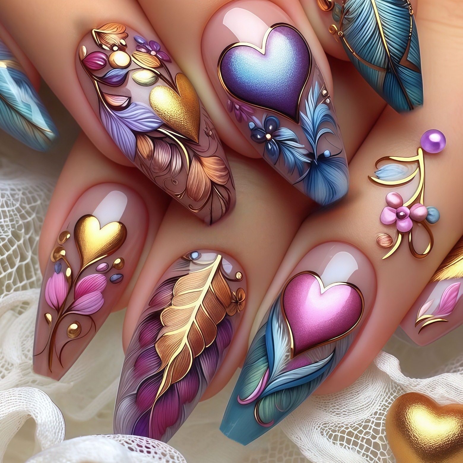 24pcs/set 3D fake nails for wo - Pressed Flower Art 评论和价格