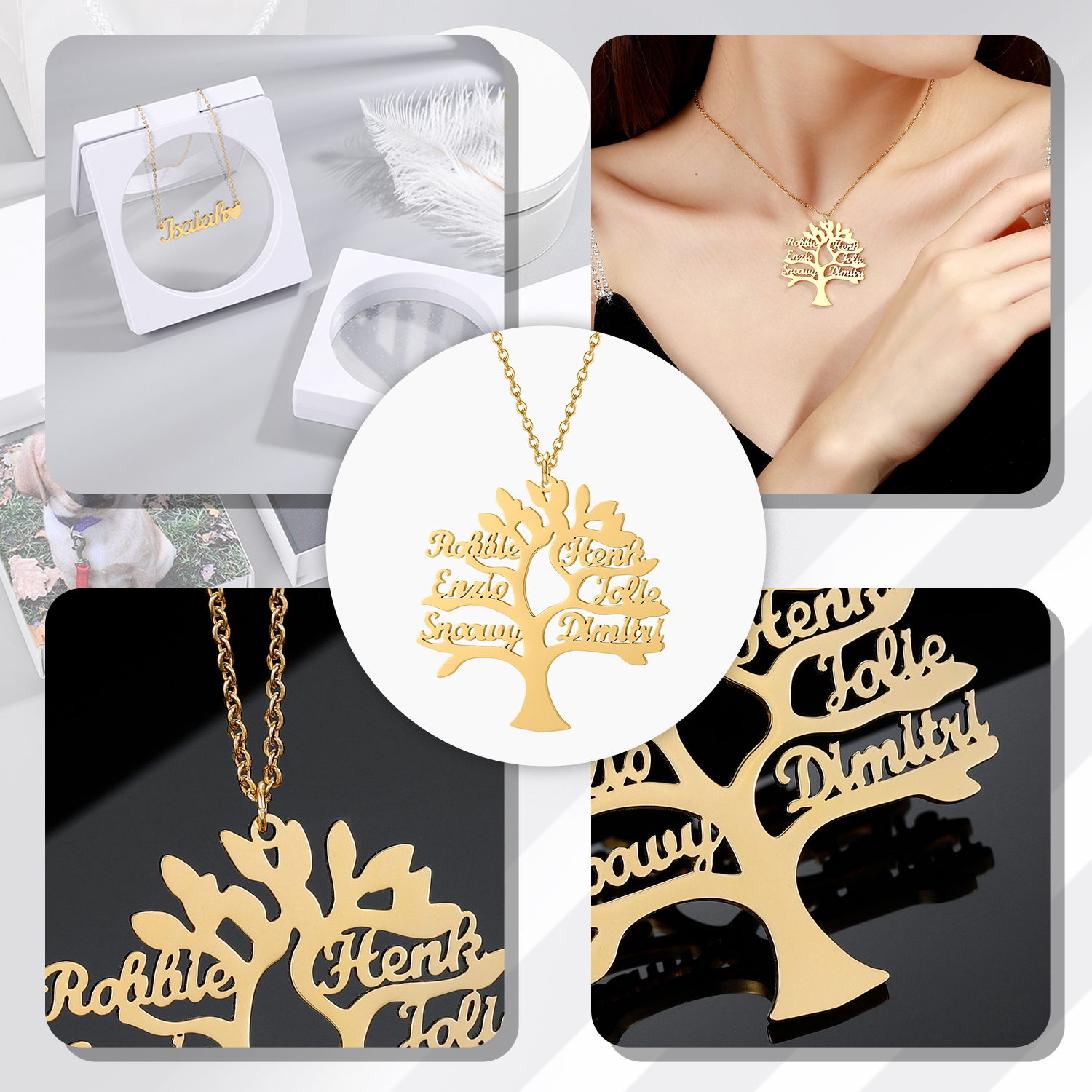 Qitian Custom Personalized Tre - Name Necklace Custom 评论和价格