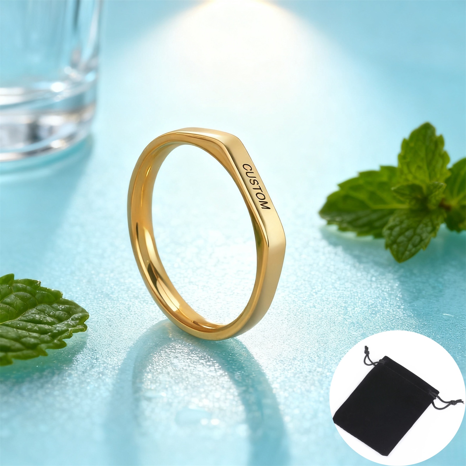 Customized Date Name Ring Stai - Initial Ring Custom 评论和价格