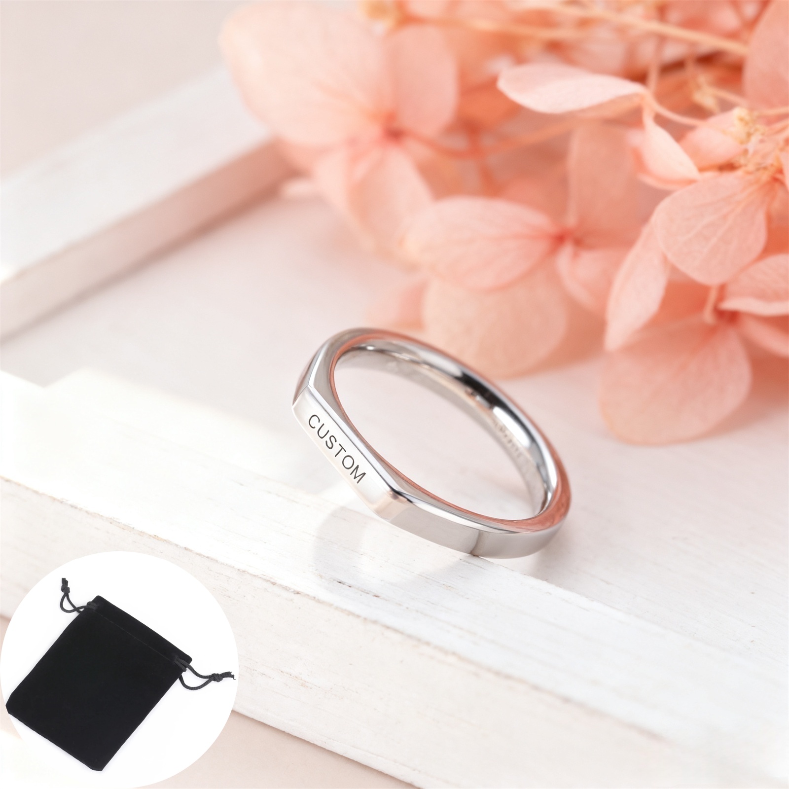 Customized Date Name Ring Stai - Initial Ring Custom 评论和价格