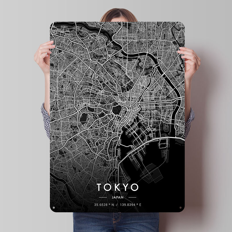 Tokyo City Map Dark Printed Po - Custom Map Poster 评论和价格