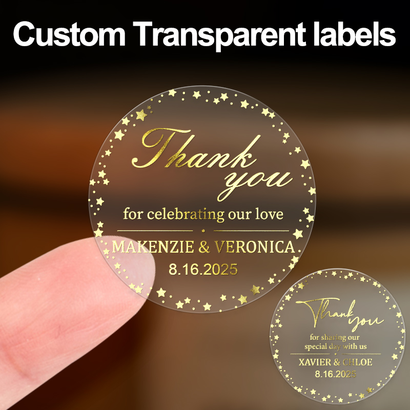 Custom Gold Transparent Waterp - Personalised Candle Label 评论和价格