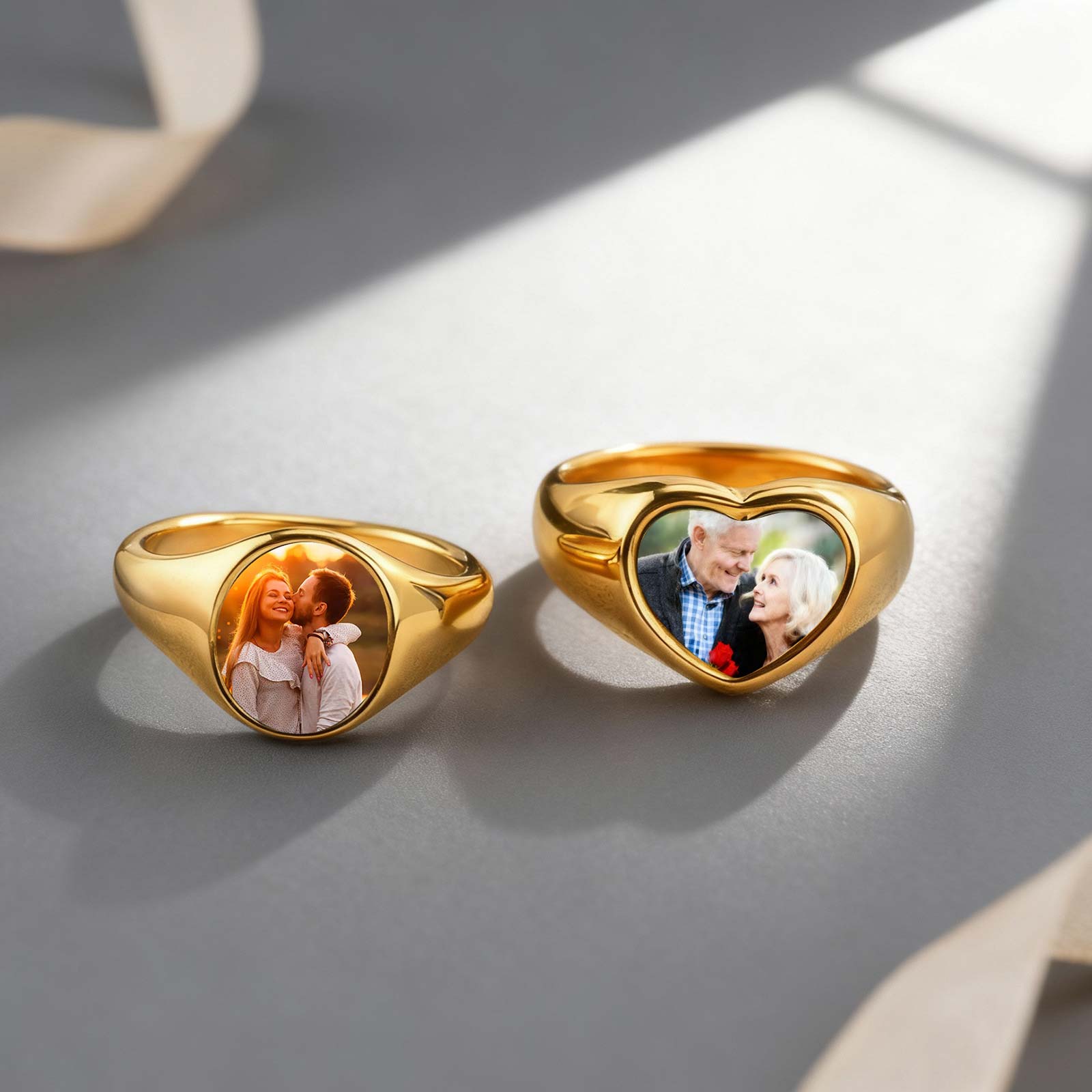 Custom Photo Signet Ring for W - Initial Ring Custom 评论和价格