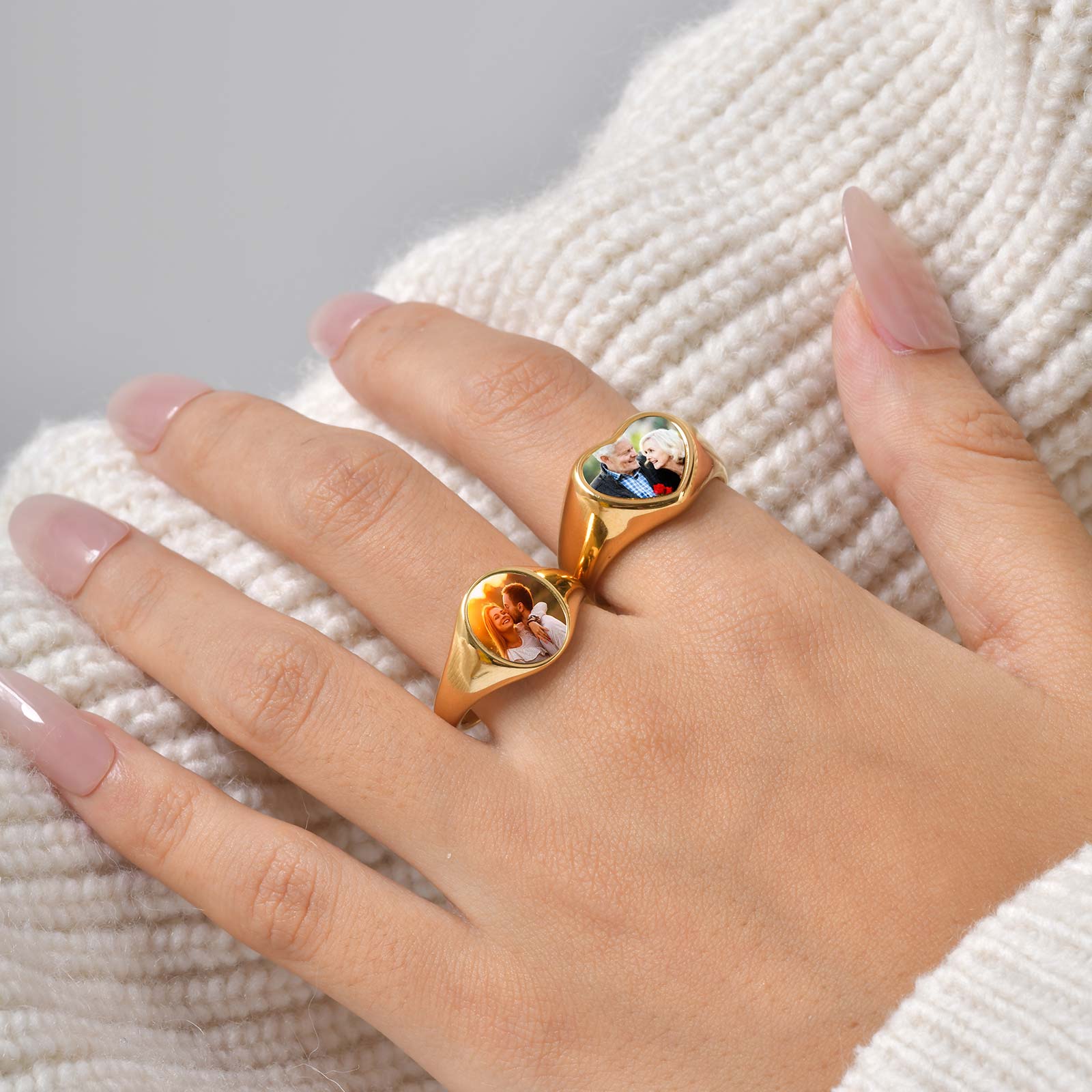 Custom Photo Signet Ring for W - Initial Ring Custom 评论和价格