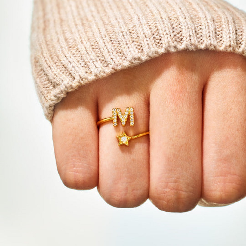 YOU WERE BORN TO SHINE INITIAL - Initial Ring Custom 评论和价格