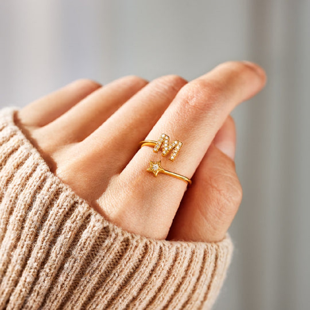 YOU WERE BORN TO SHINE INITIAL - Initial Ring Custom 评论和价格