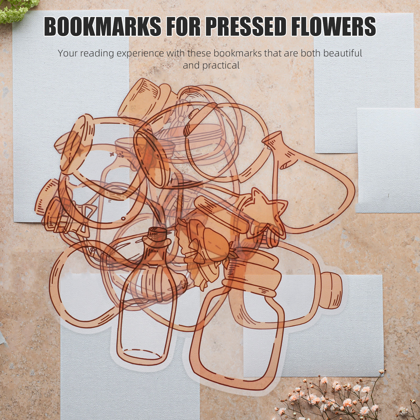 20 Sheets Pressed Dried Flower - Dried Flower Bookmark 评论和价格