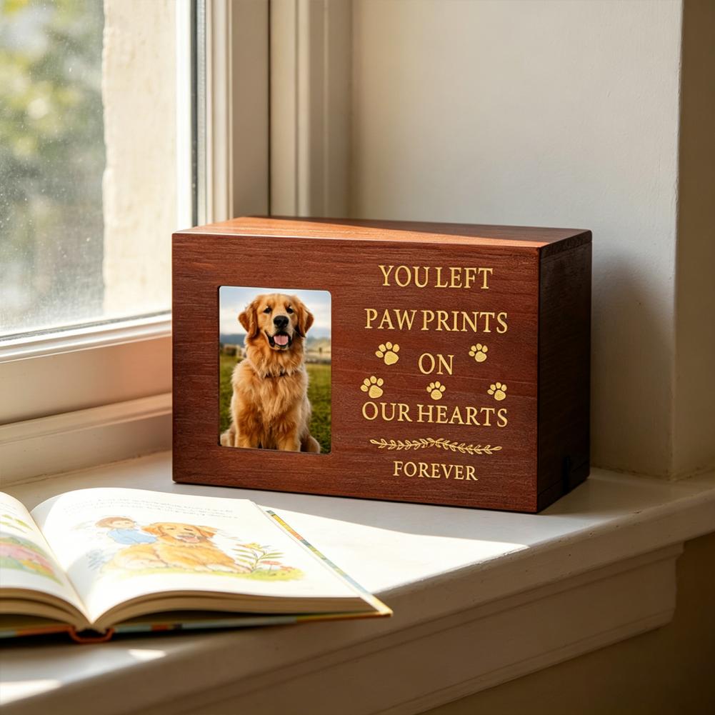 Wooden Pet Urn Solid Wood with - Engraved Wood Frame 评论和价格