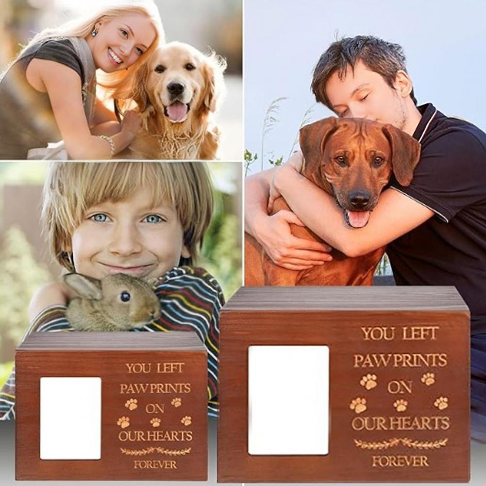 Wooden Pet Urn Solid Wood with - Engraved Wood Frame 评论和价格