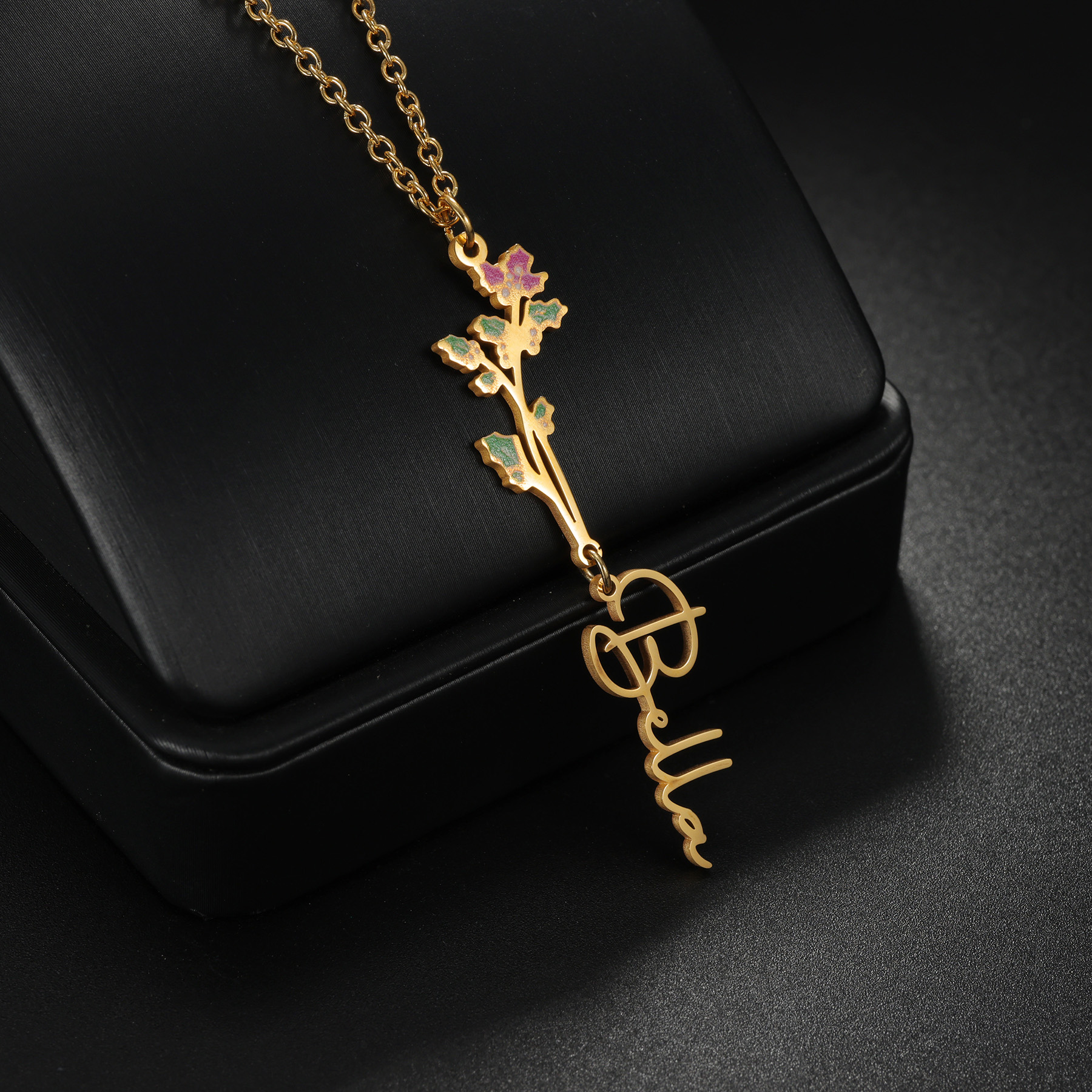 Acheerup Custom Name Necklace  - Birth Flower Necklace 评论和价格