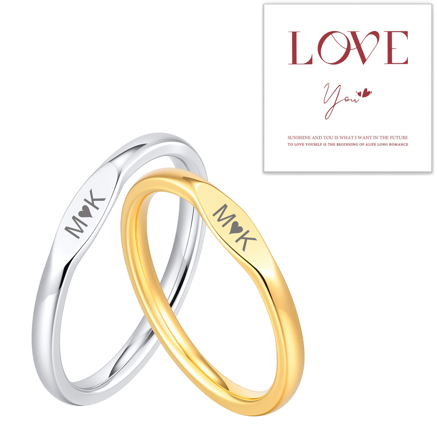 Minimalist Couple Ring for Men - Initial Ring Custom 评论和价格
