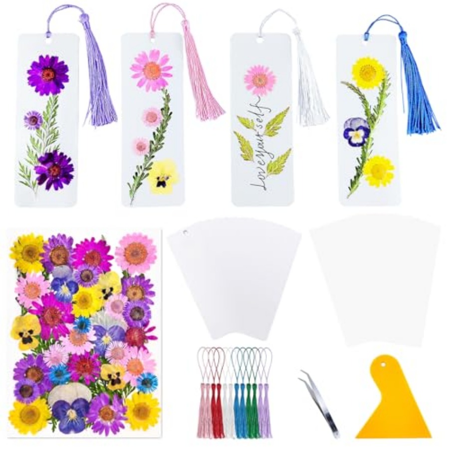 Cardstock Blank Bookmarks Set, - Dried Flower Bookmark 评论和价格