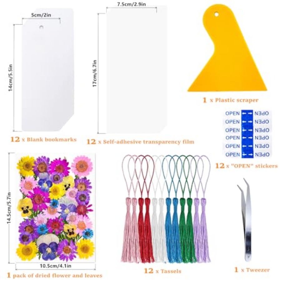 Cardstock Blank Bookmarks Set, - Dried Flower Bookmark 评论和价格