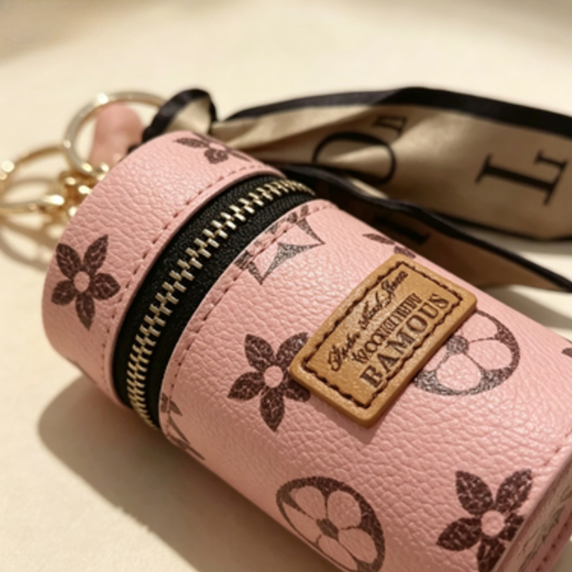 Pink Monogram Floral Print Cyl - Monogram Keychain Leather 评论和价格