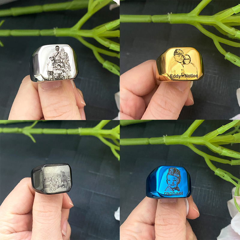 Stainless Steel Jewelry anillo - Initial Ring Custom 评论和价格