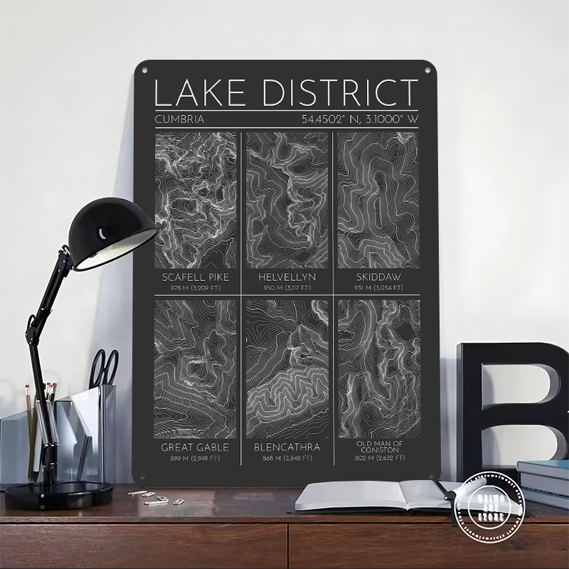 Lake District Mountains Topogr - Custom Map Poster 评论和价格