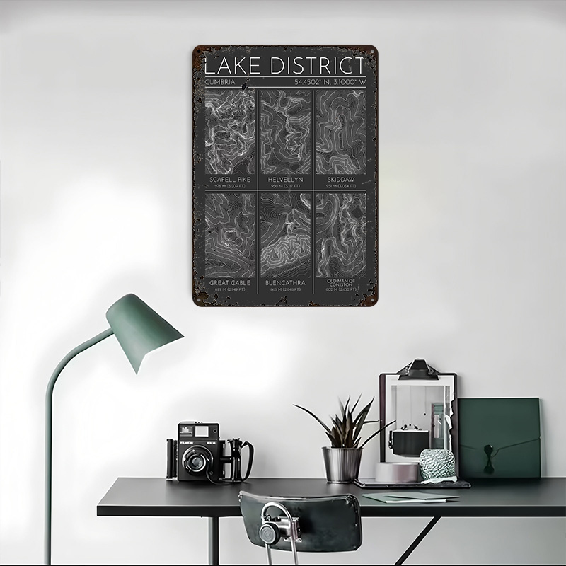 Lake District Mountains Topogr - Custom Map Poster 评论和价格